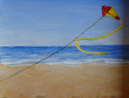 Vlieger op strand